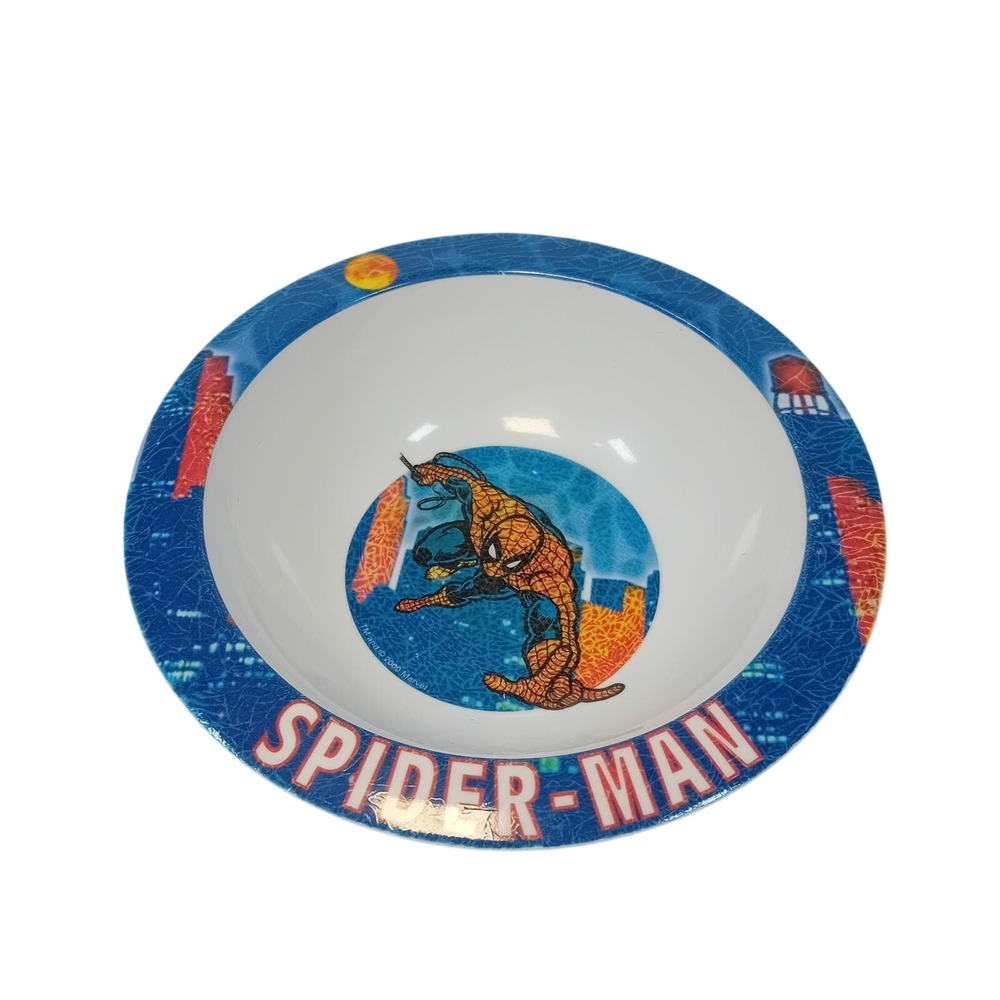 2000 Vintage Y2K Spider-Man Melamine Kids Bowl Home Presence Spiderman Marvel